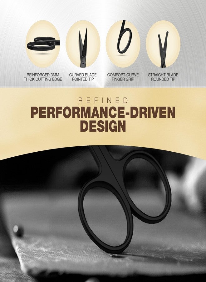 Utopia Care Eyebrow Scissors, Professional Stainless Steel Small Shears for Men and Women, Nose Hair Scissors for Grooming Mustache, Beard, Eyelashes, Ear Hair Trimming, Black - Image 3